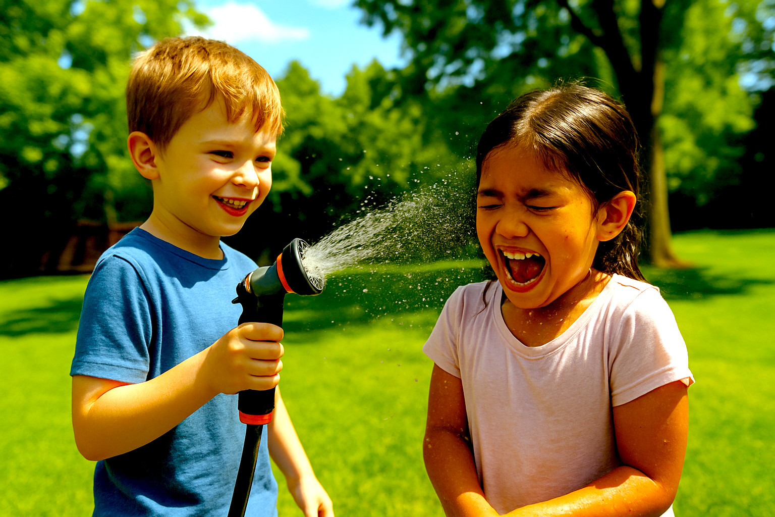 Happy family moments and kids playing