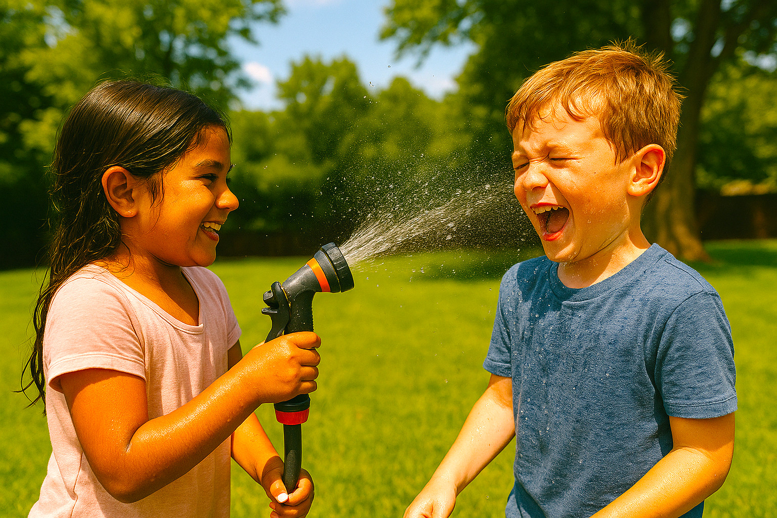 Happy family moments and kids playing
